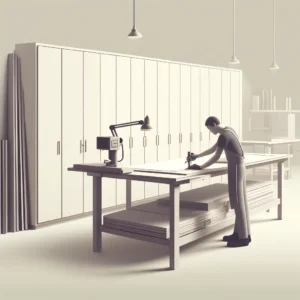 Image 3D du fabricant Le Mobilier Stratifié, fabricant de casiers en bois stratifié sur mesure.