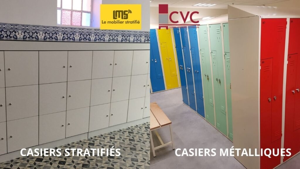 Casier stratifié par le fabricant LMS comparaison avec un casier métallique industrie salissante acier fournisseur CVCSA